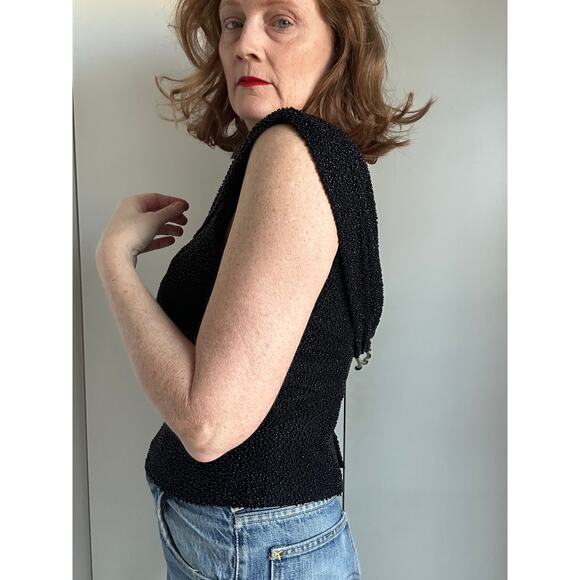 Vintage Beaded Formal Top Size Medium Cocktail Evening wear Holiday Y2K - Picture 7 of 9